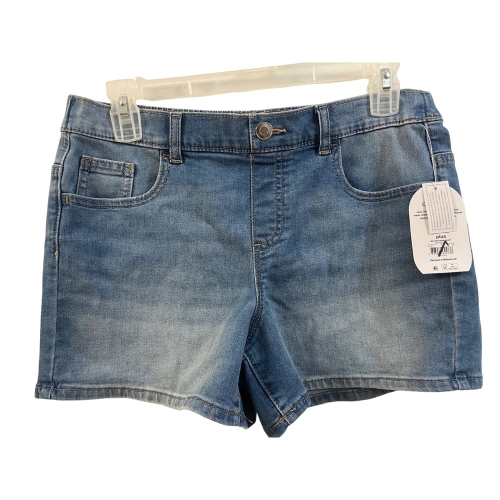 Wonder‎ Nation Girls Plus Denim Shorts Medium Wash Blue Size L 10-12 CleanKORE